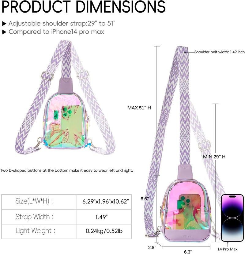 CLUCI Clear Bag for Stadium Events, Clear Crossbody Bag, Small Transparent Purses - Image 2